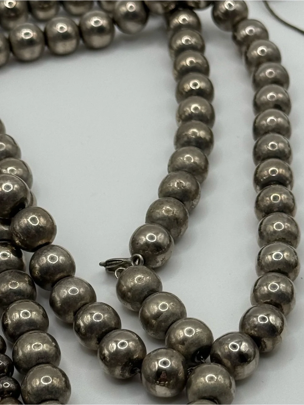 Metal Silver tone Beaded Necklace Set